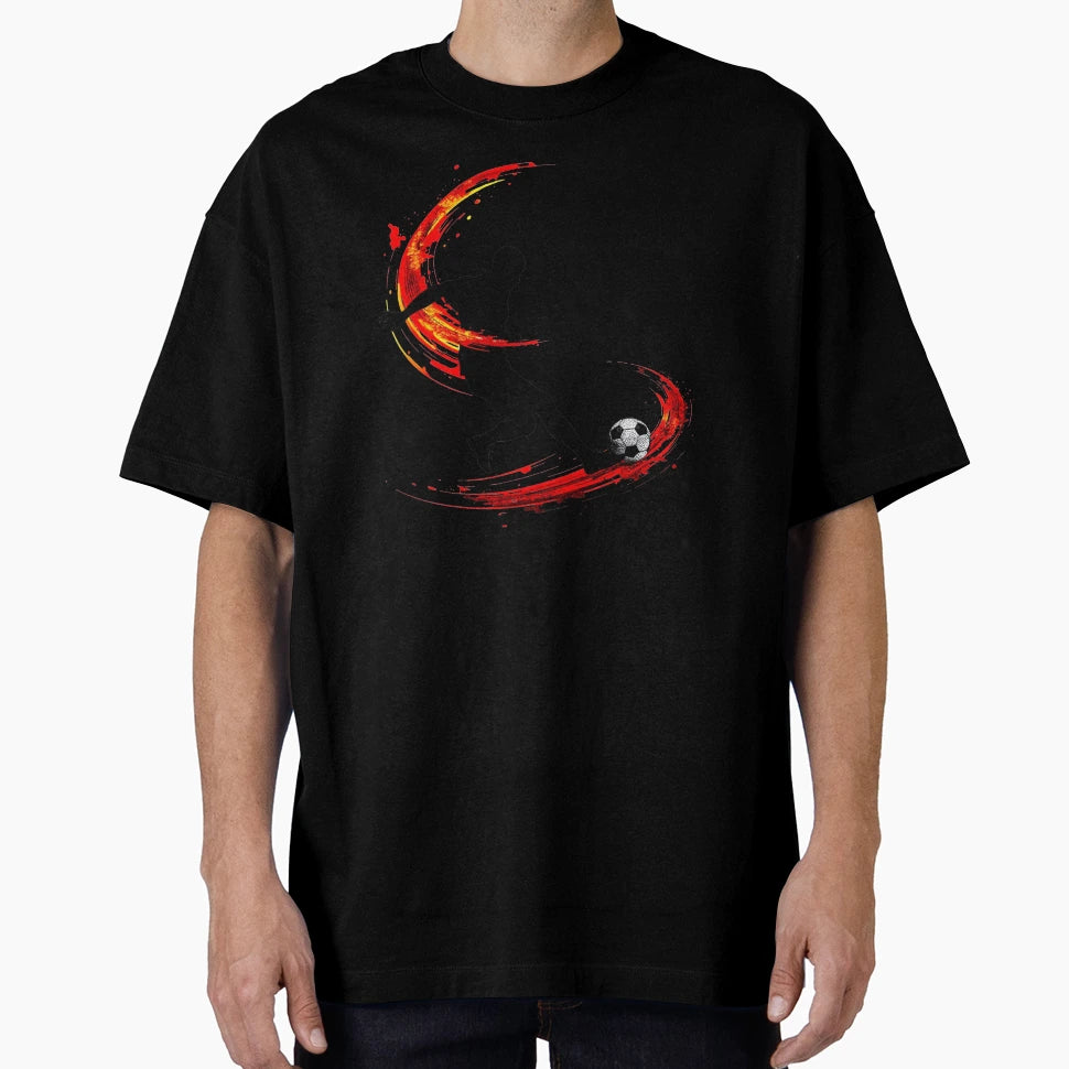 Dynamic Soccer Strike Abstract T-Shirt - Fun Novelty Design Men Women - T-Shirt, Sweatshirt, Hoodie