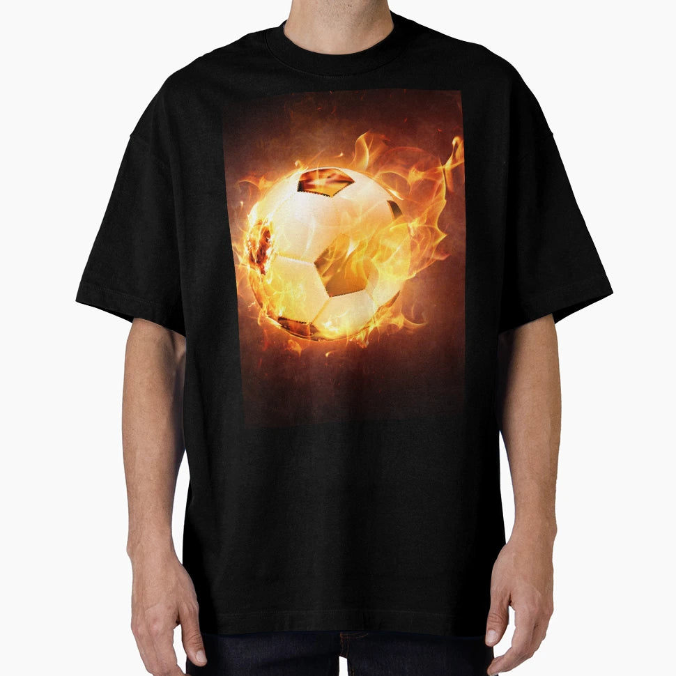 Football Soccer Ball Fire T-Shirt - Streetwear Style Unisex - T-Shirt, Sweatshirt, Hoodie