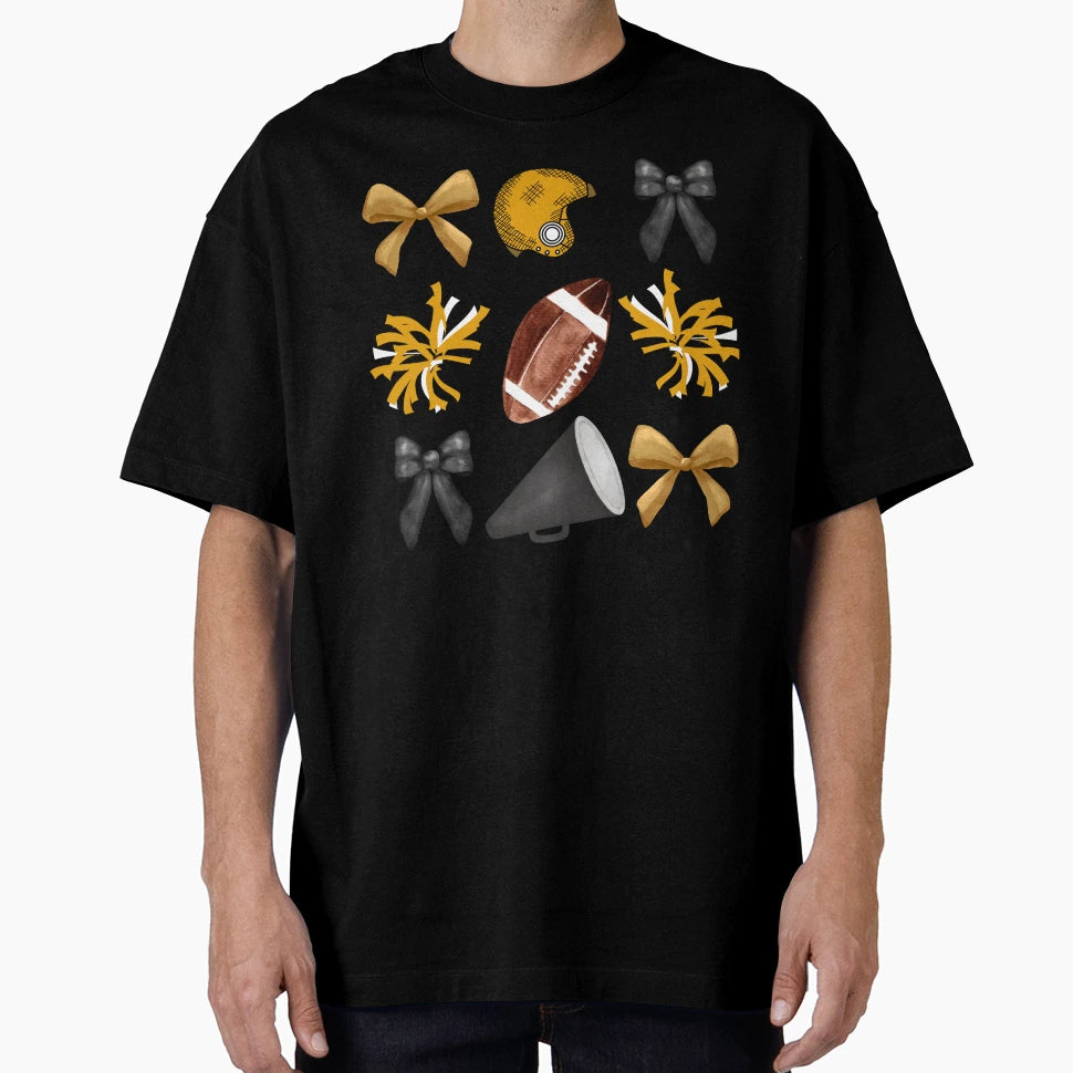 Cheer Football Bow T-Shirt - Novelty Apparel Men Women - T-Shirt, Sweatshirt, Hoodie
