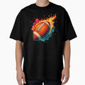 Fiery Football Illustration Paint T-Shirt - Minimalist Print Unisex - T-Shirt, Sweatshirt, Hoodie