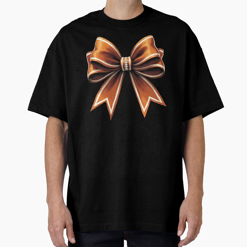Coquette Bow Pumpkin American Football T-Shirt - Minimalist Print Unisex - T-Shirt, Sweatshirt, Hoodie