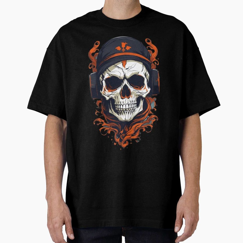 Skull Headphone T-Shirt - Novelty Apparel Men Women - T-Shirt, Sweatshirt, Hoodie