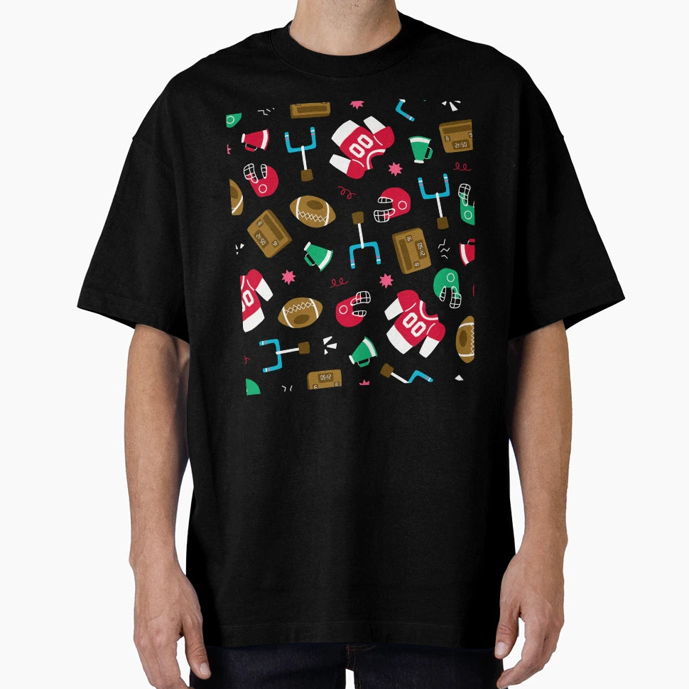 American Football Pattern 2 T-Shirt - Novelty Apparel for Adults - T-Shirt, Sweatshirt, Hoodie