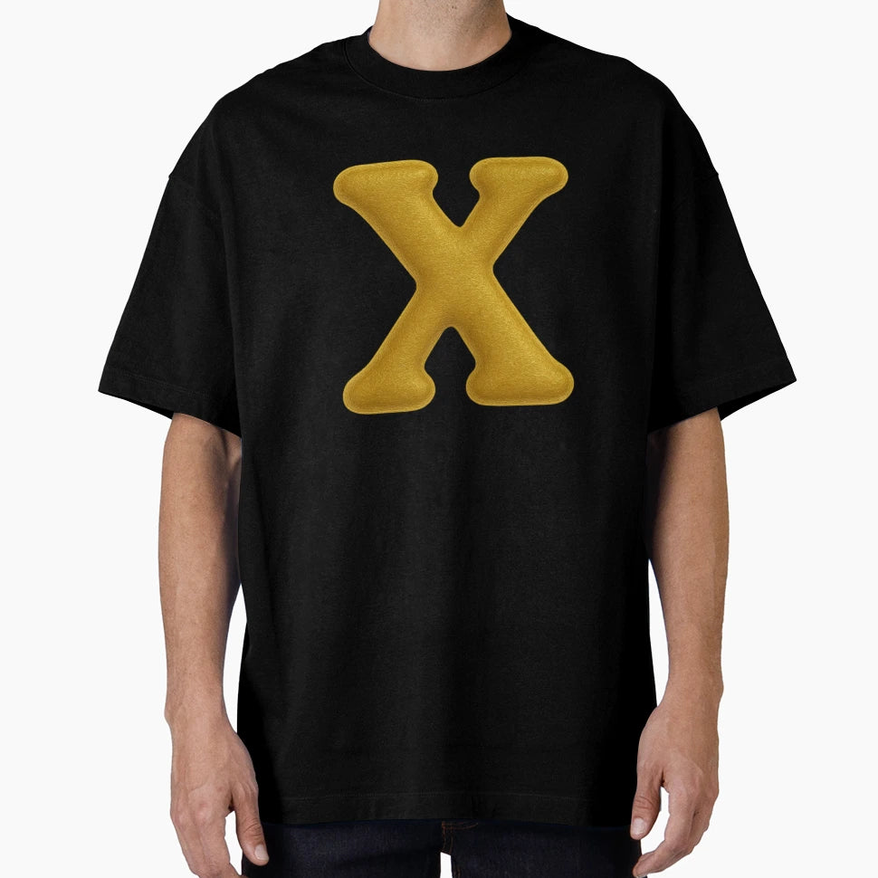Golden Letter X T-Shirt - Graphic Print Men Women - T-Shirt, Sweatshirt, Hoodie