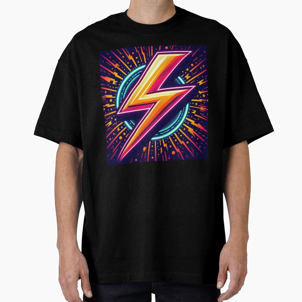 Neon Lightning Bolt Explosion T-Shirt - Streetwear Style Men Women - T-Shirt, Sweatshirt, Hoodie