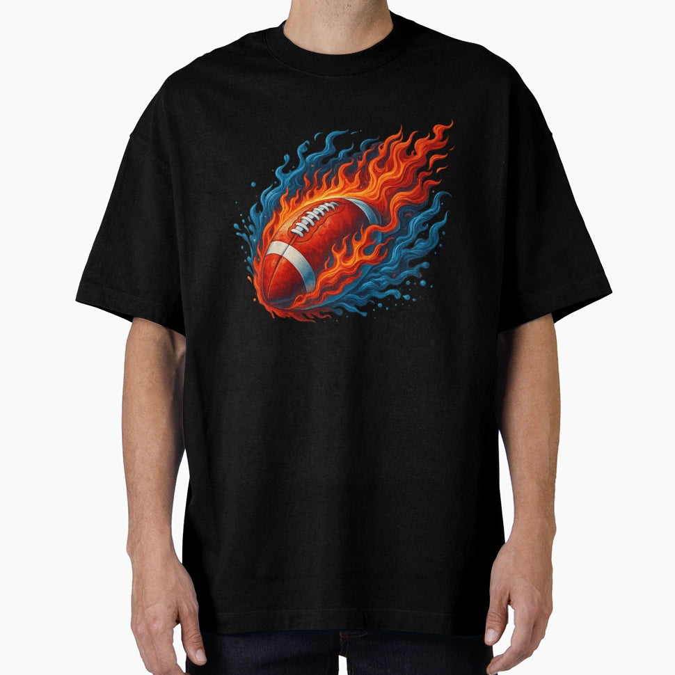 Fire And Water Football Fusion T-Shirt - Trendy Graphic Men Women - T-Shirt, Sweatshirt, Hoodie