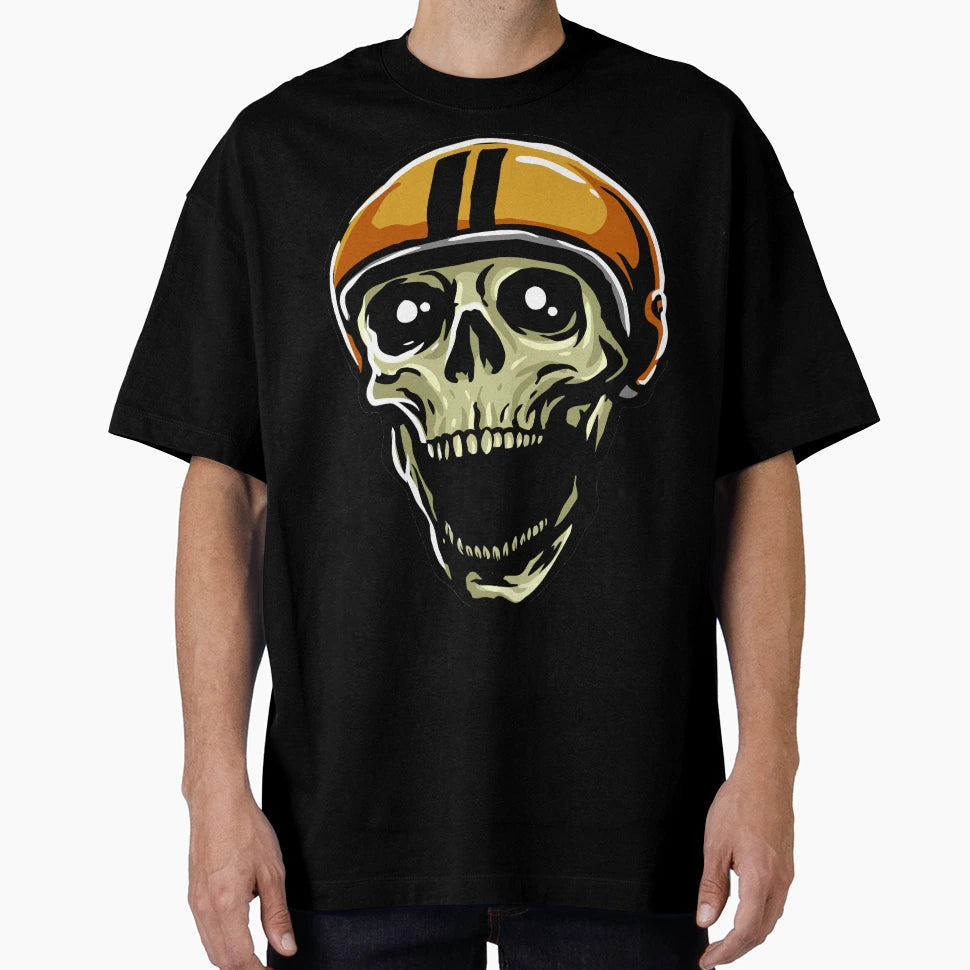 Laughing Skull Helmet Funny Skull Skull T-Shirt - Minimalist Print Unisex - T-Shirt, Sweatshirt, Hoodie