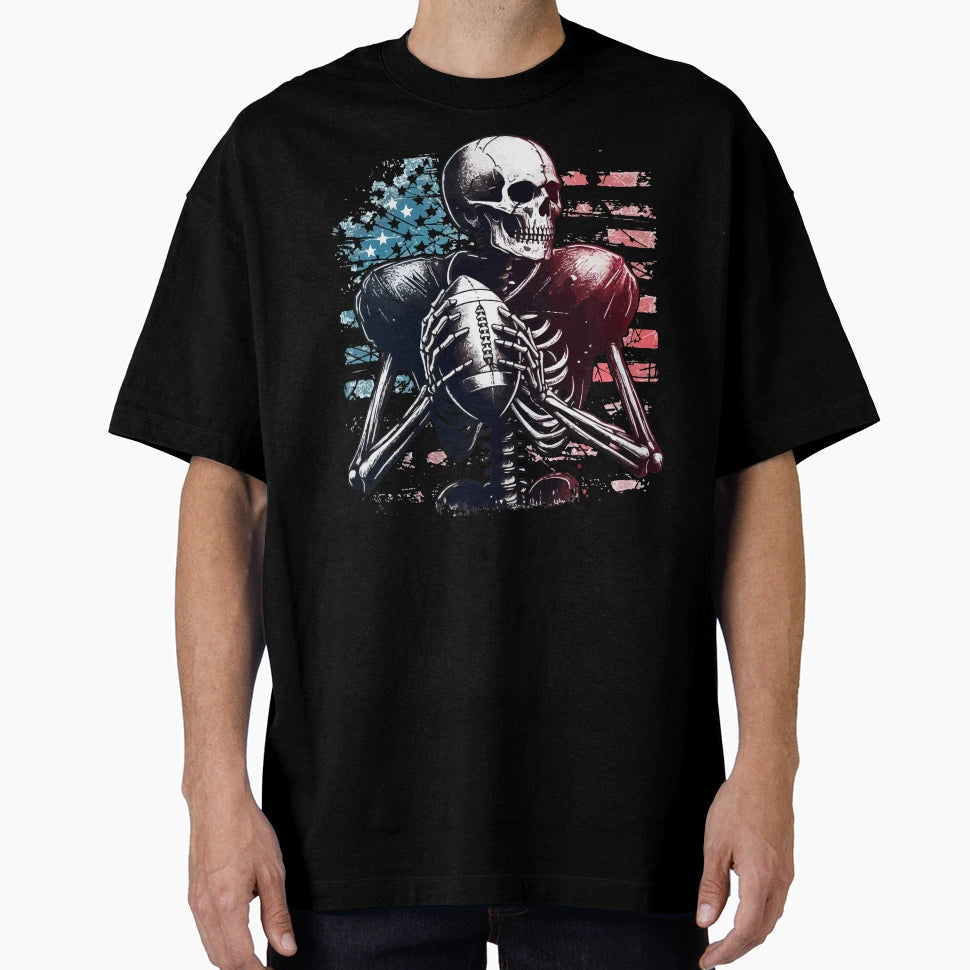 Spooky Halloween Skeleton American T-Shirt - Fun Novelty Design Unisex - T-Shirt, Sweatshirt, Hoodie