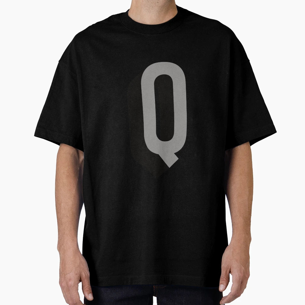 Grey And Black Q Film Noir Monogram T-Shirt - Streetwear Style Men Women - T-Shirt, Sweatshirt, Hoodie