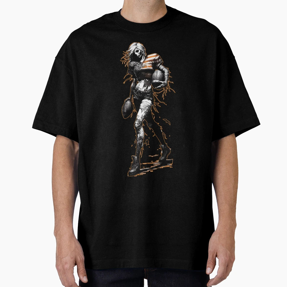 Spooky Season Zombie American Football T-Shirt - Custom Art Print Unisex - T-Shirt, Sweatshirt, Hoodie