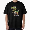 Dinosaur Playing Football T-Shirt - Casual Everyday Wear Men Women - T-Shirt, Sweatshirt, Hoodie