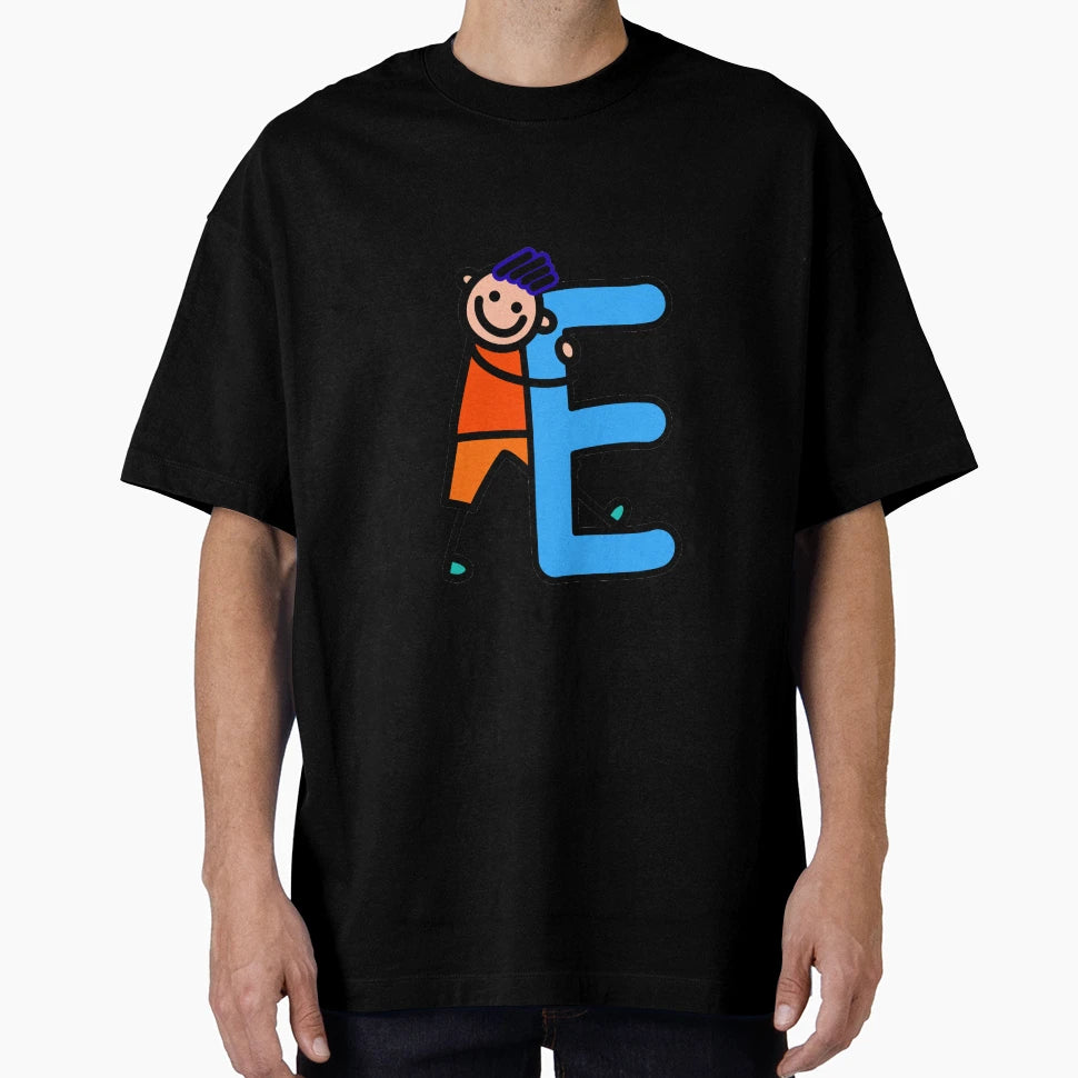 Letter E Alphabet Colorful Cartoon T-Shirt - Casual Everyday Wear Unisex - T-Shirt, Sweatshirt, Hoodie