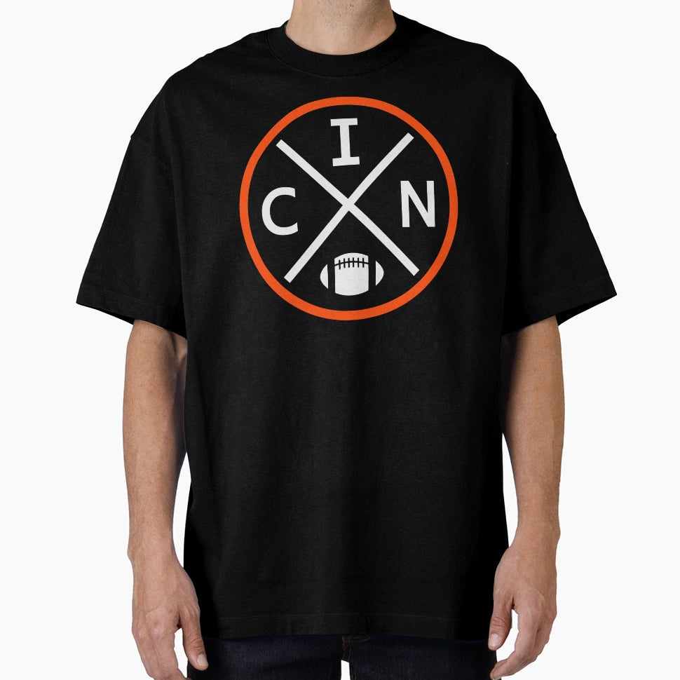 Cincinnati Football Emblem Cin T-Shirt - Casual Everyday Wear Unisex - T-Shirt, Sweatshirt, Hoodie