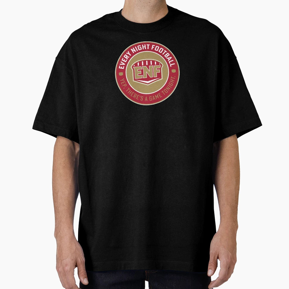 Every Night Football Circular Slogan T-Shirt - Unique Graphic Men Women - T-Shirt, Sweatshirt, Hoodie