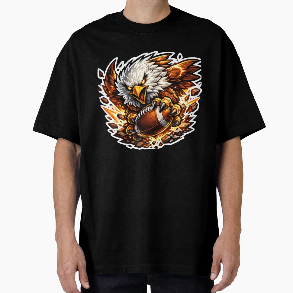 American Football Eagle Mascot Aggressive T-Shirt - Graphic Print Men Women - T-Shirt, Sweatshirt, Hoodie