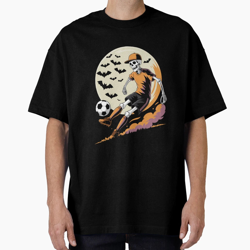 Funny Skeleton Soccer Halloween T-Shirt - Streetwear Style for Adults - T-Shirt, Sweatshirt, Hoodie