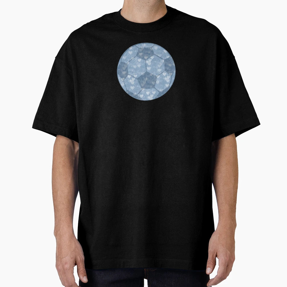 Soccer Ball Football Moon Hearts T-Shirt - Casual Everyday Wear Unisex - T-Shirt, Sweatshirt, Hoodie