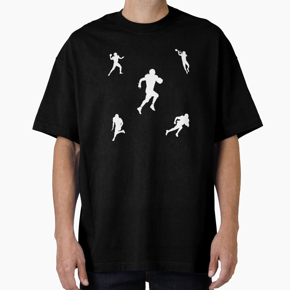 Football Player Pattern Black Available T-Shirt - Trendy Graphic Unisex - T-Shirt, Sweatshirt, Hoodie
