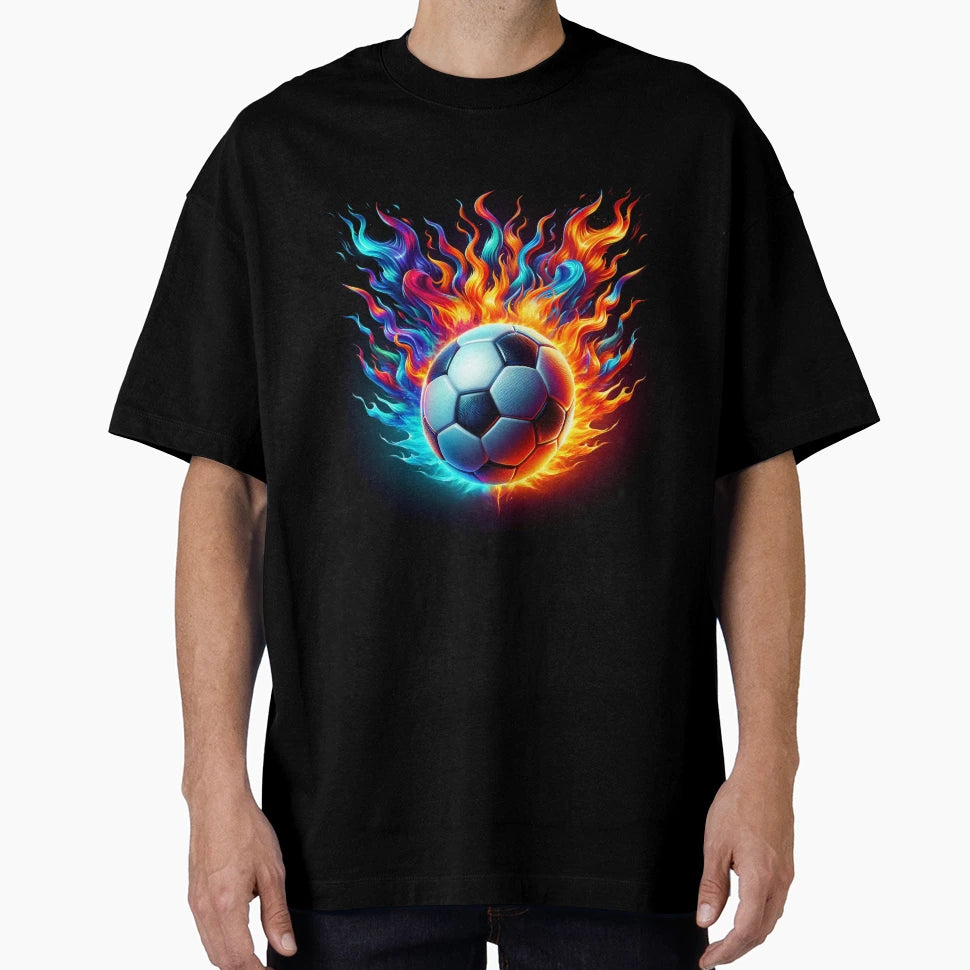 Burning Football Soccer T-Shirt - Fun Novelty Design Unisex - T-Shirt, Sweatshirt, Hoodie