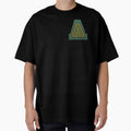 Varsity Embroidery Iron Patch Textured T-Shirt - Trendy Graphic Unisex - T-Shirt, Sweatshirt, Hoodie