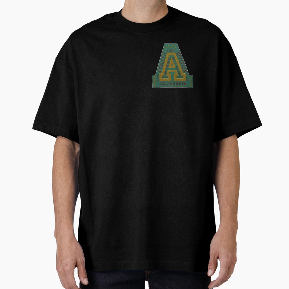 Varsity Embroidery Iron Patch Textured T-Shirt - Trendy Graphic Unisex - T-Shirt, Sweatshirt, Hoodie