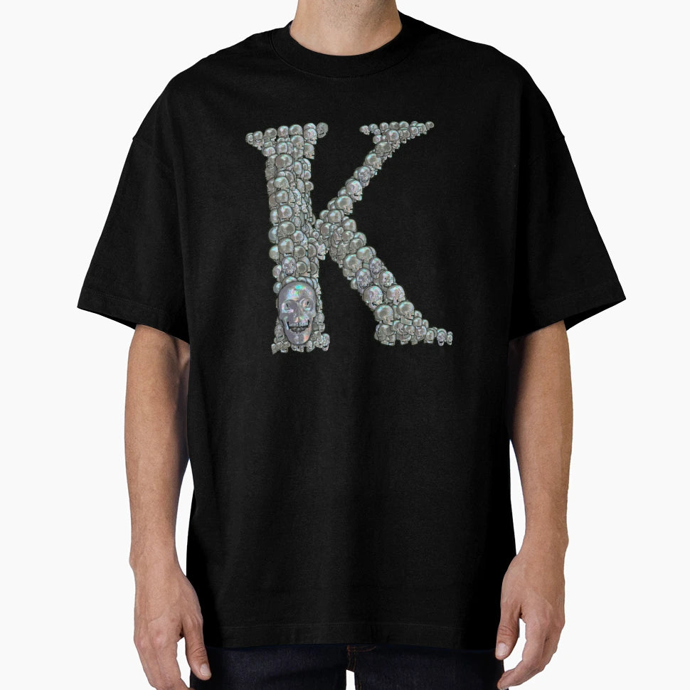 Skull Alphabet K T-Shirt - Aesthetic Graphic Unisex - T-Shirt, Sweatshirt, Hoodie