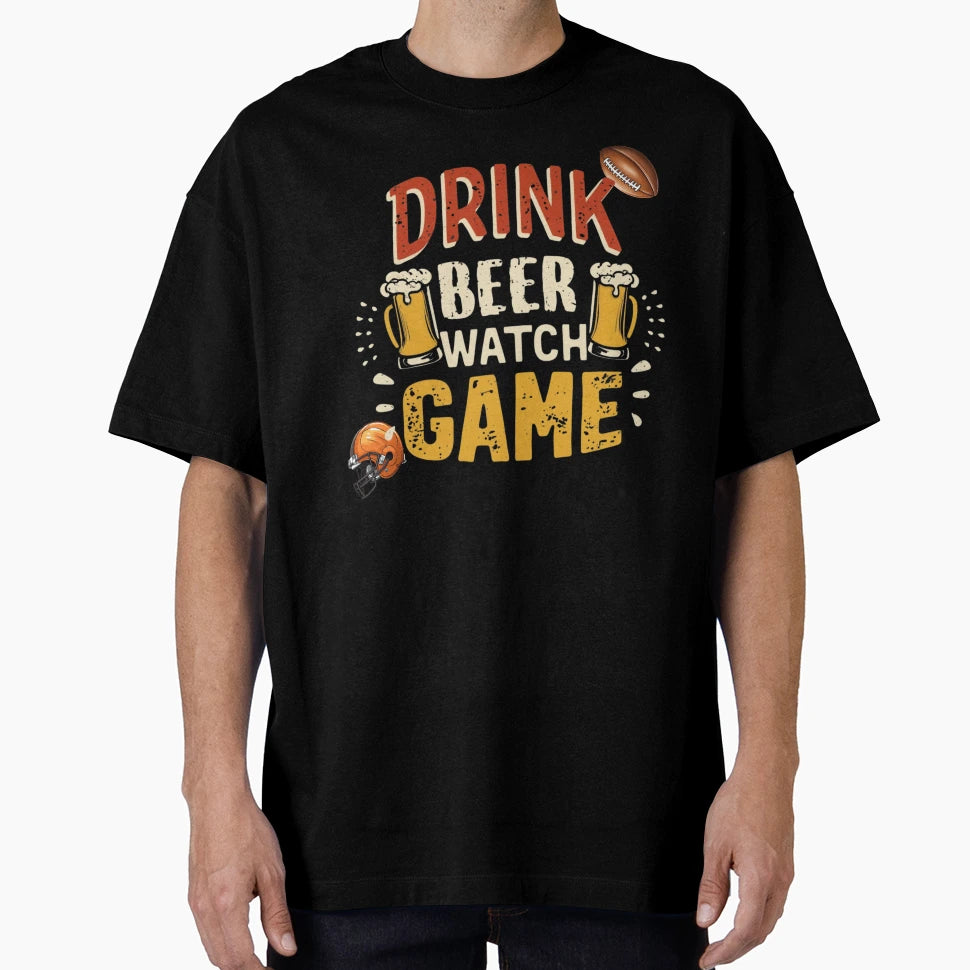 Drink Beer Watch Game T-Shirt - Trendy Graphic Men Women - T-Shirt, Sweatshirt, Hoodie