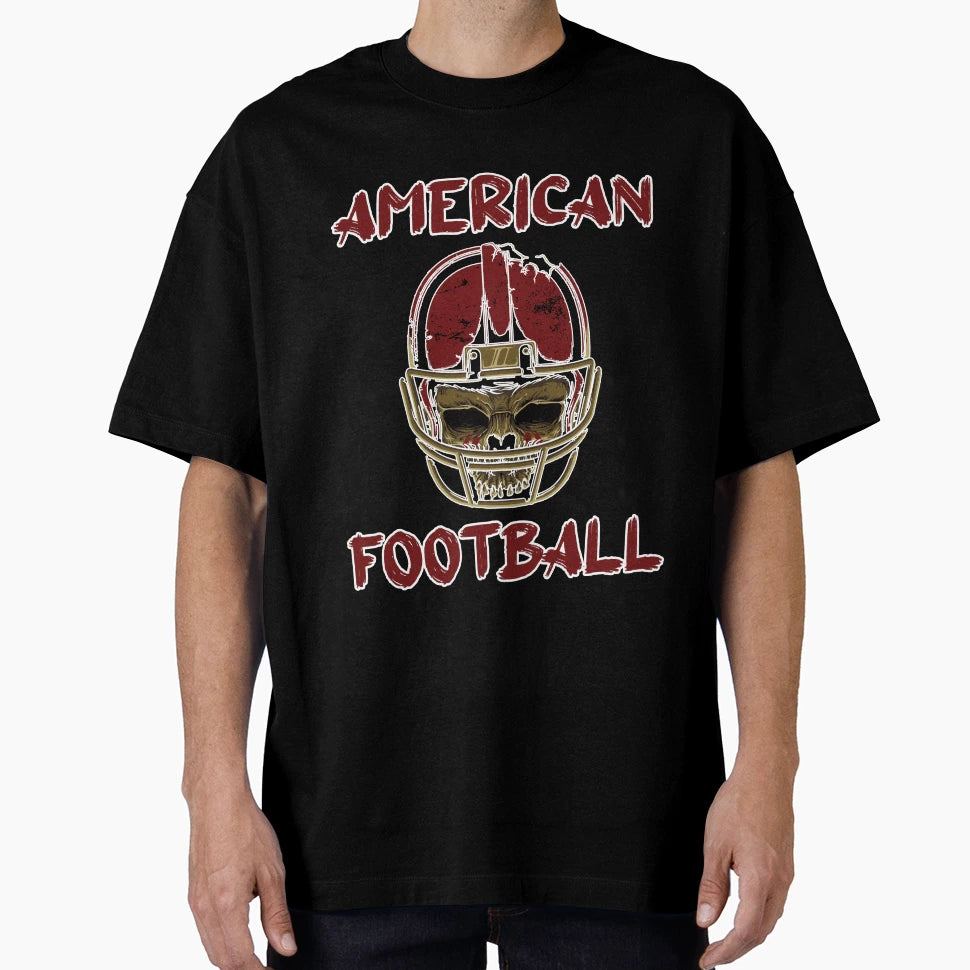 American Football Usa Skull Football T-Shirt - Aesthetic Graphic Men Women - T-Shirt, Sweatshirt, Hoodie