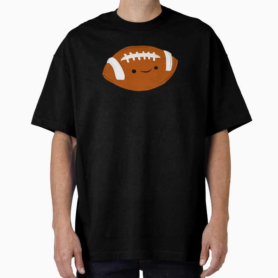 Football Smiley Face T-Shirt - Minimalist Print for Adults - T-Shirt, Sweatshirt, Hoodie