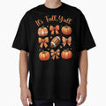 Coquette Bows And Football Its Fall T-Shirt - Minimalist Print Men Women - T-Shirt, Sweatshirt, Hoodie