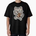 Kawaii Cat Playing Football T-Shirt - Streetwear Style Unisex - T-Shirt, Sweatshirt, Hoodie