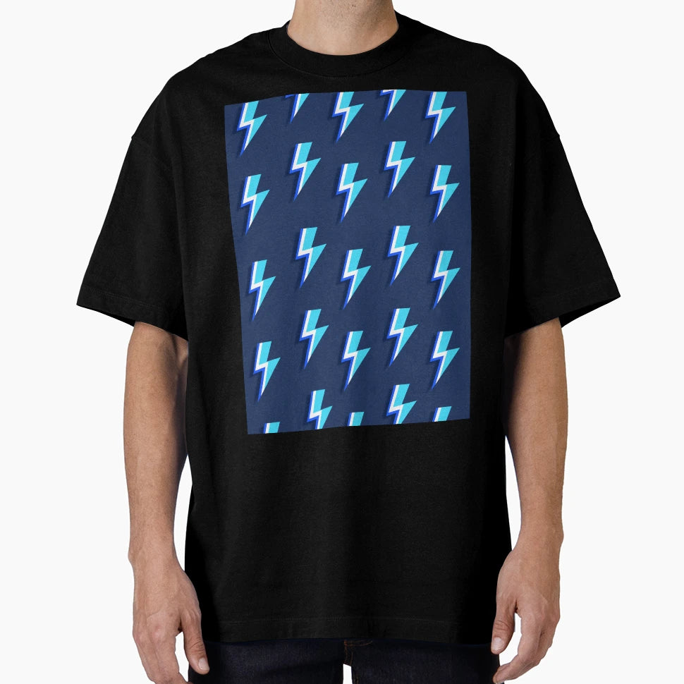 Blue Lightning Bolts Pattern T-Shirt - Trendy Graphic Unisex - T-Shirt, Sweatshirt, Hoodie