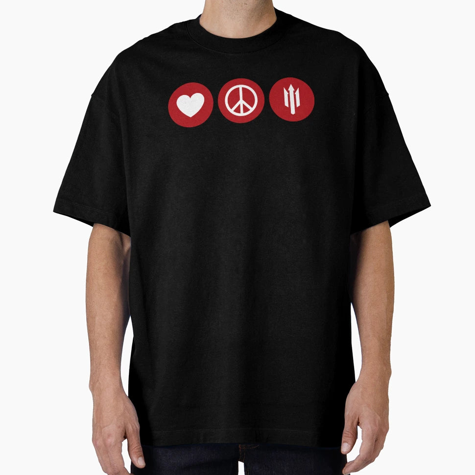 Love Peace United Red Black T-Shirt - Fun Novelty Design Men Women - T-Shirt, Sweatshirt, Hoodie
