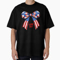 Usa Soccer Bow Patriotic Hair Ribbon T-Shirt - Graphic Print Men Women - T-Shirt, Sweatshirt, Hoodie
