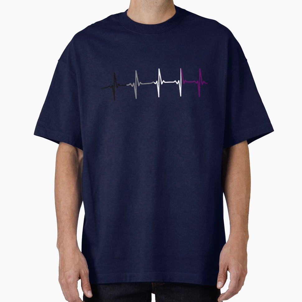 Asexual Pride Heartbeat T-Shirt - Streetwear Style Men Women - T-Shirt, Sweatshirt, Hoodie
