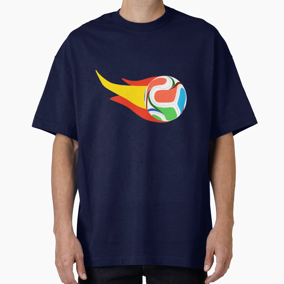 Spain Flaming Soccer Ball World Cup 2026 T-Shirt - Minimalist Print Unisex - T-Shirt, Sweatshirt, Hoodie