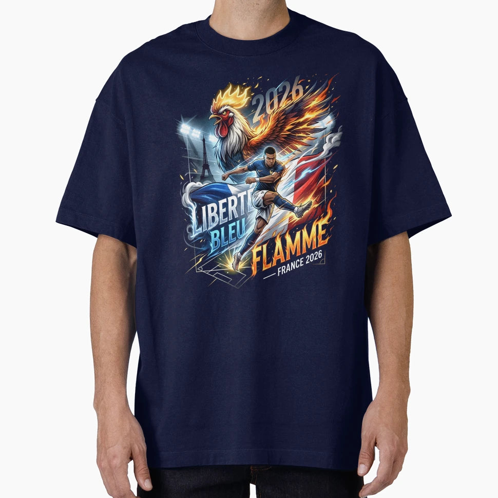 Libert Bleu Flamme France World Cup 2026 T-Shirt - Graphic Print Men Women - T-Shirt, Sweatshirt, Hoodie