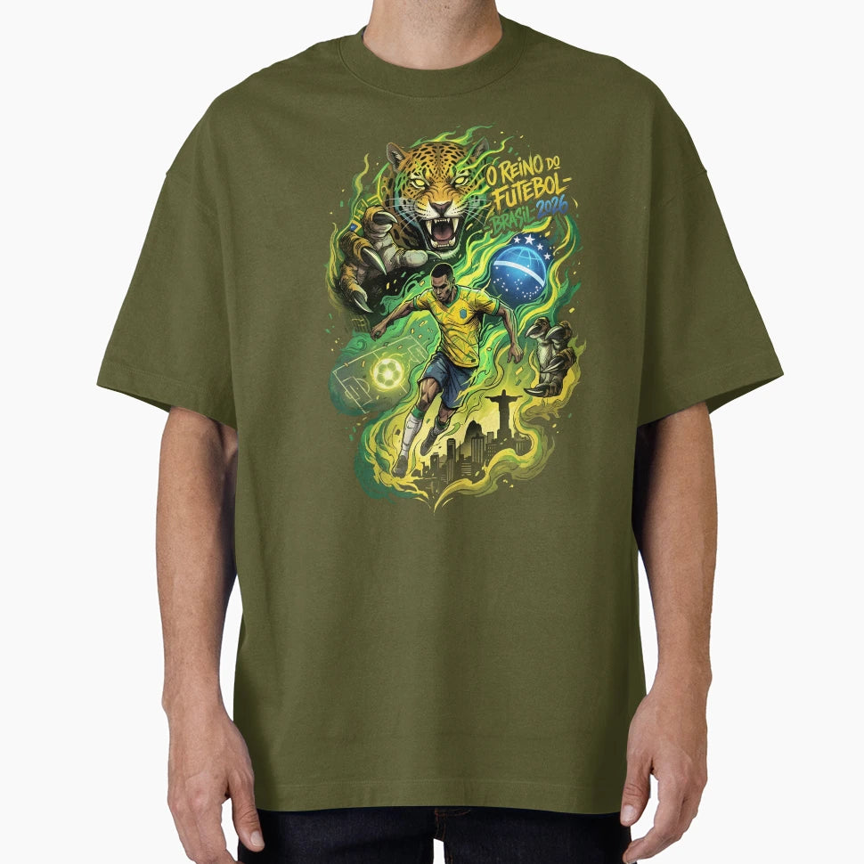 O Reino Do Futebol Brazil World Cup T-Shirt - Custom Art Print Men Women - T-Shirt, Sweatshirt, Hoodie