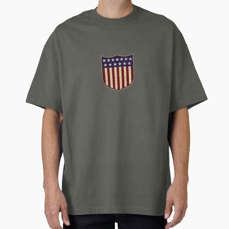 Us Shield Textured T-Shirt - Fun Novelty Design Unisex - T-Shirt, Sweatshirt, Hoodie