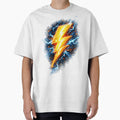 Powerful Golden Lightning Bolt T-Shirt - Aesthetic Graphic Men Women - T-Shirt, Sweatshirt, Hoodie