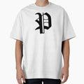 P Old English Initial Black Letter P T-Shirt - Novelty Apparel for Adults - T-Shirt, Sweatshirt, Hoodie