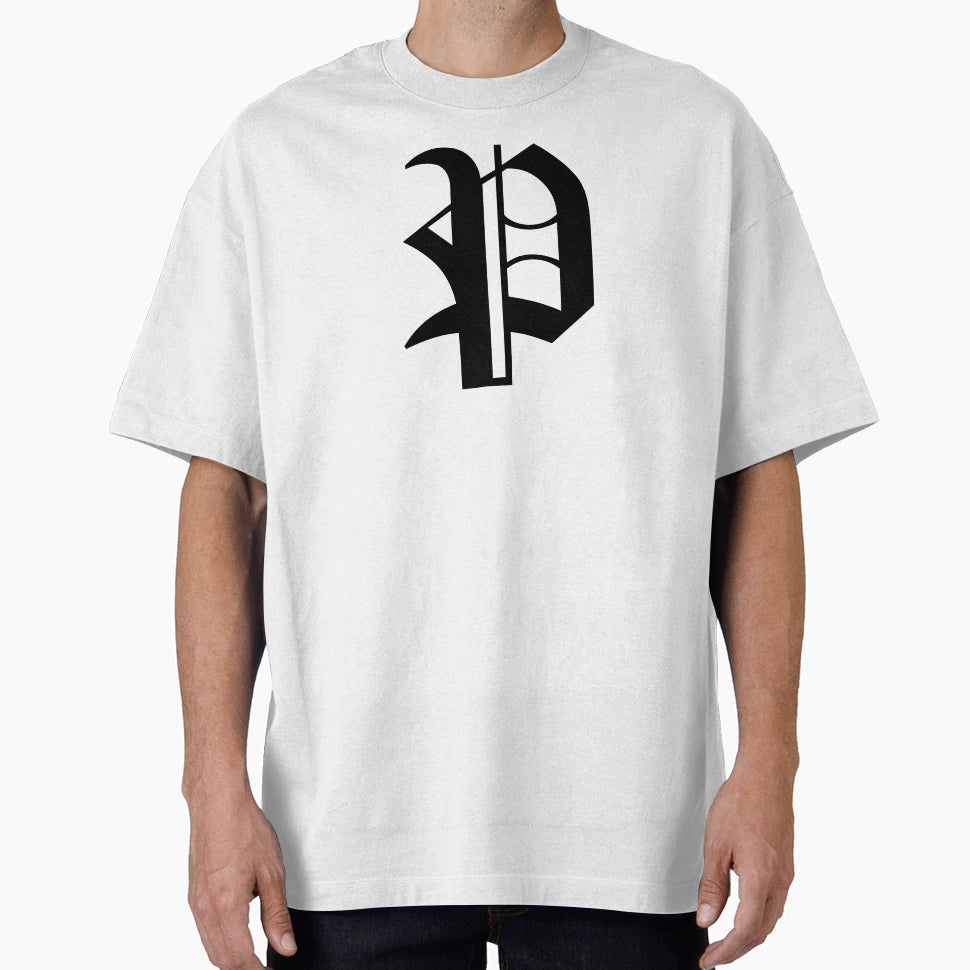 P Old English Initial Black Letter P T-Shirt - Novelty Apparel for Adults - T-Shirt, Sweatshirt, Hoodie
