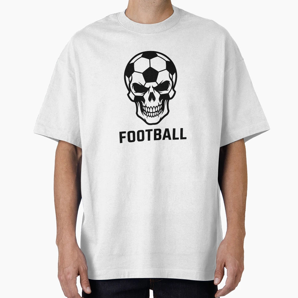 Edgy Football Fan Skull Gothic Logo T-Shirt - Minimalist Print Men Women - T-Shirt, Sweatshirt, Hoodie