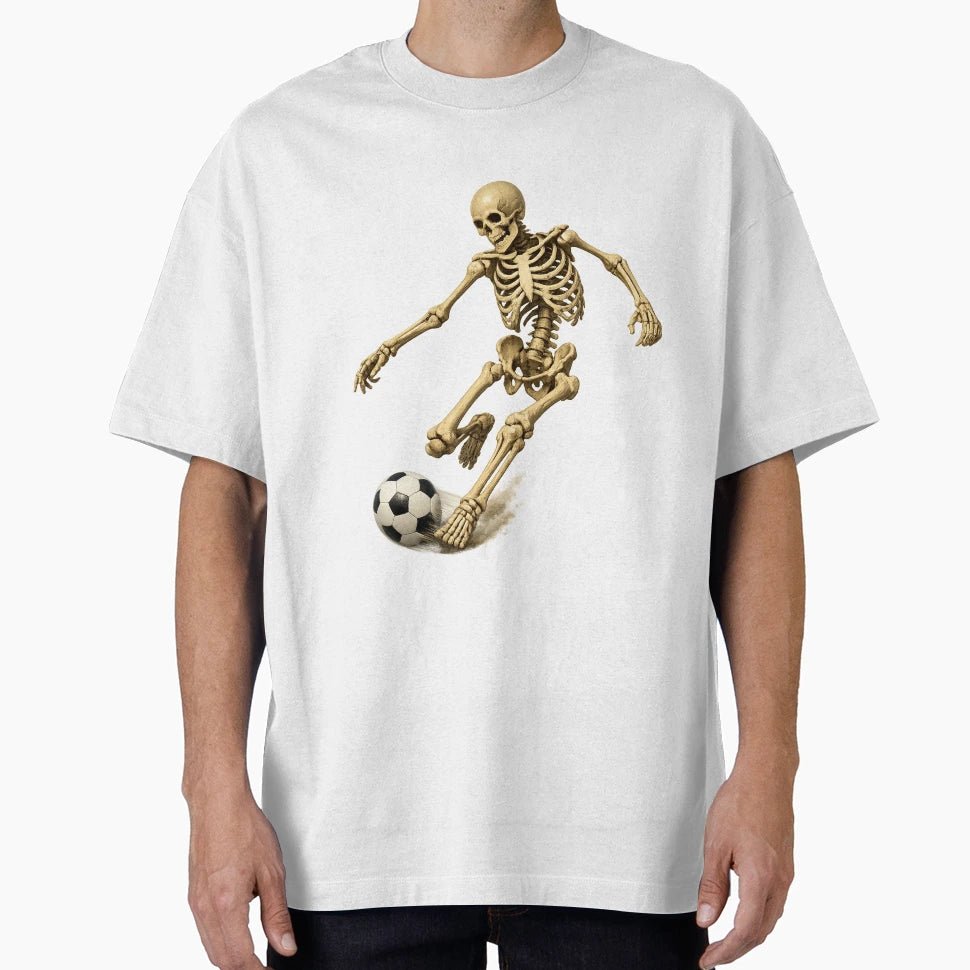 Skeleton Playing Soccer T-Shirt - Aesthetic Graphic Unisex - T-Shirt, Sweatshirt, Hoodie