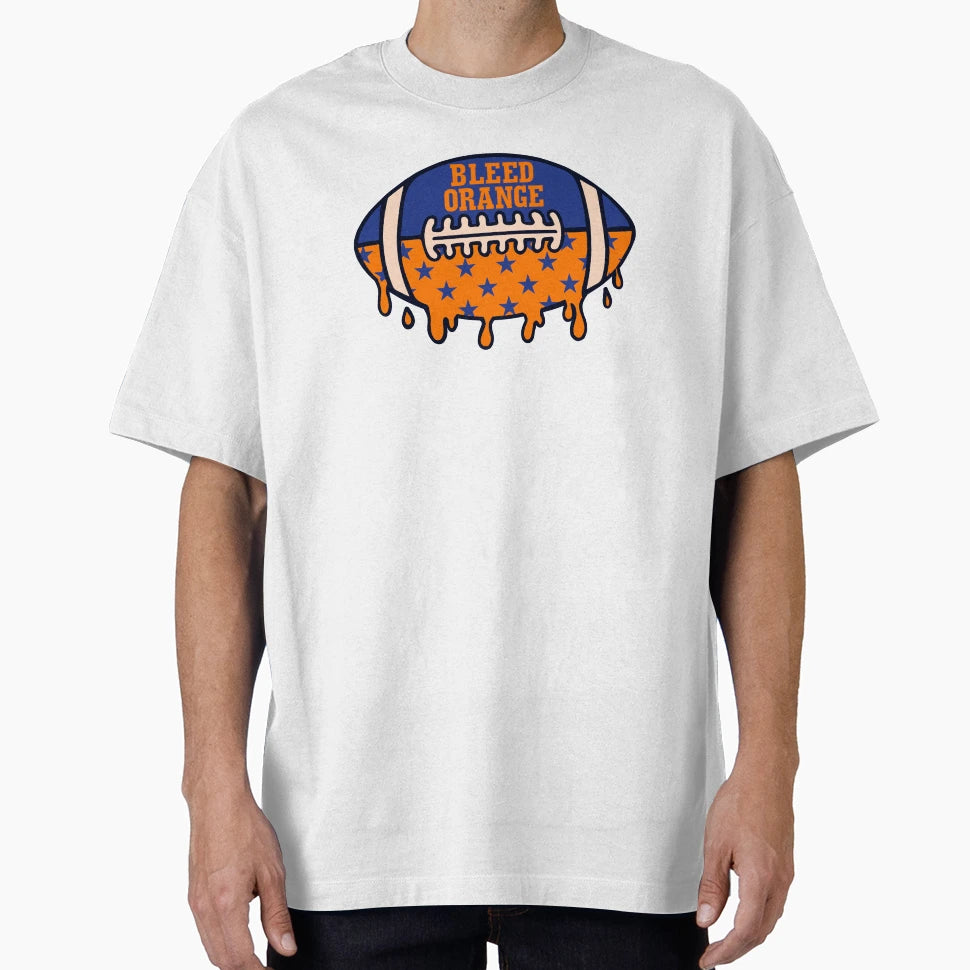 Bleed Orange Drip Football T-Shirt - Aesthetic Graphic Men Women - T-Shirt, Sweatshirt, Hoodie