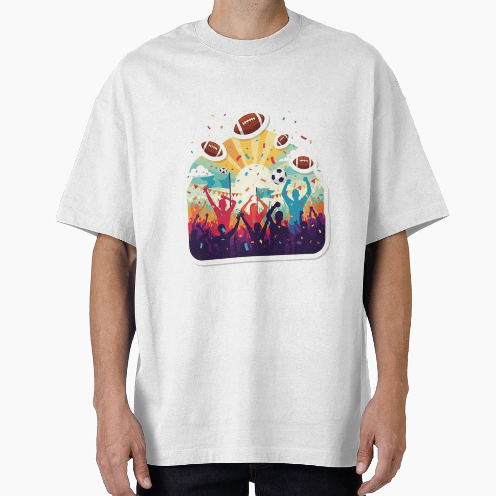 Summer Sports Celebration Crowd T-Shirt - Custom Art Print Men Women - T-Shirt, Sweatshirt, Hoodie