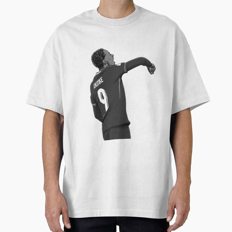 Hugo Ekitike Black And White Version T-Shirt - Novelty Apparel Unisex - T-Shirt, Sweatshirt, Hoodie