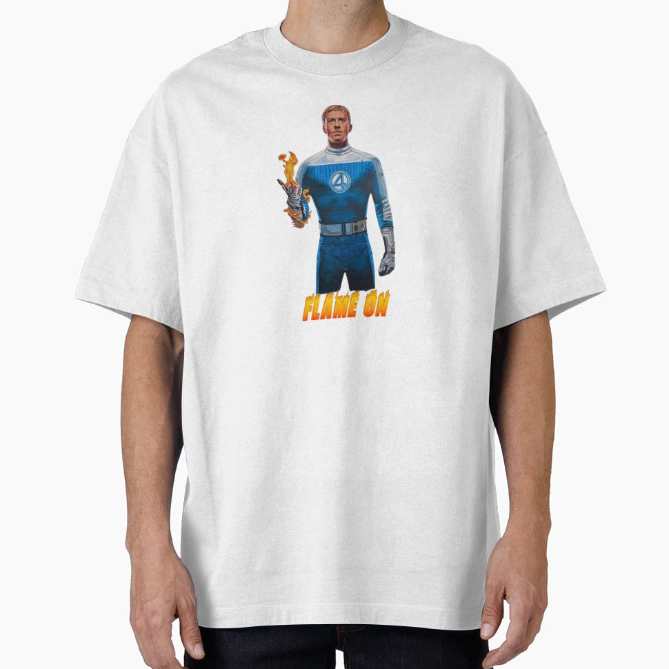 Johnny Storm Human Torch Flame T-Shirt - Casual Everyday Wear Men Women - T-Shirt, Sweatshirt, Hoodie