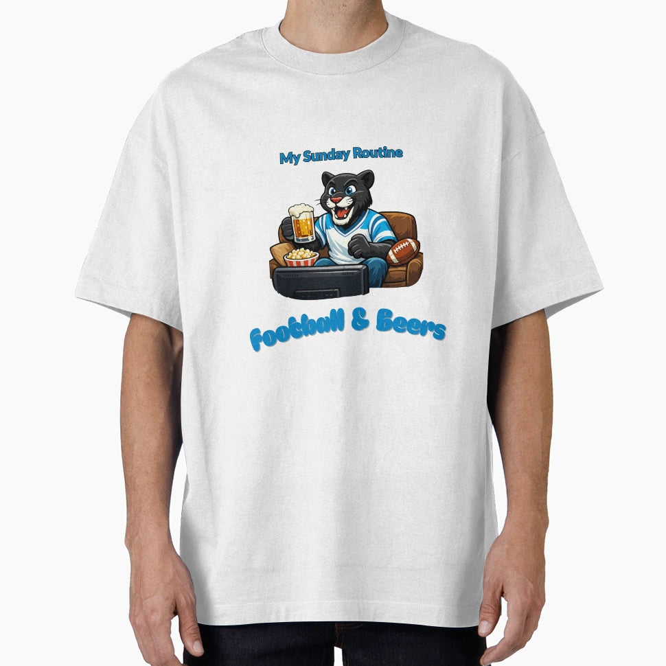 Funny Panthers Fan Cartoon Football T-Shirt - Custom Art Print Unisex - T-Shirt, Sweatshirt, Hoodie