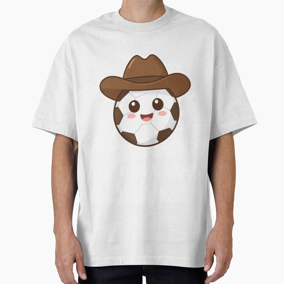 Kawaii Cowboy Soccer Ball T-Shirt - Novelty Apparel for Adults - T-Shirt, Sweatshirt, Hoodie